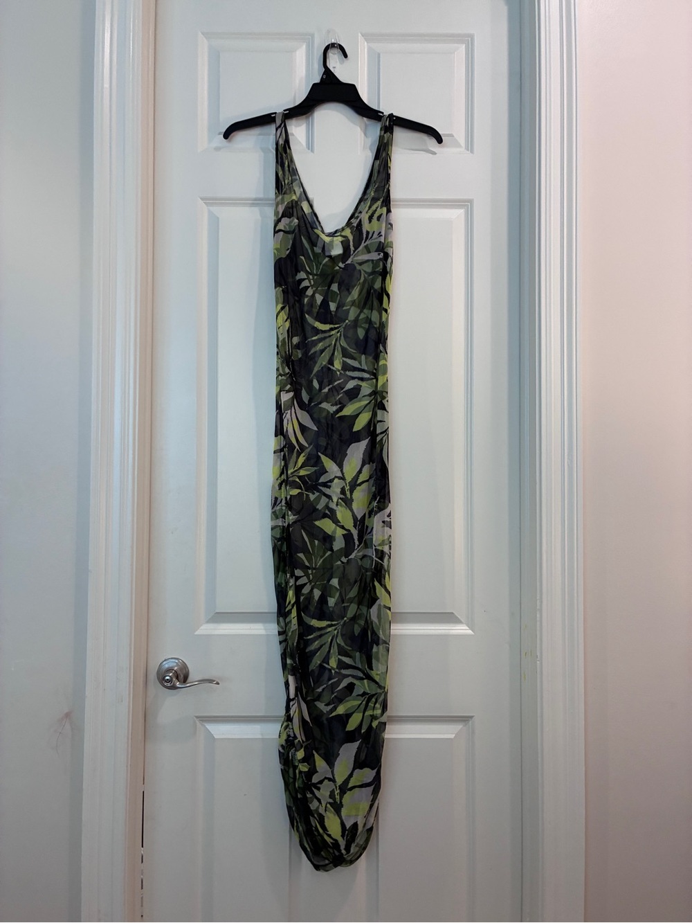 Bar III Green‎ Leaf Print Sheer Swim Coverup